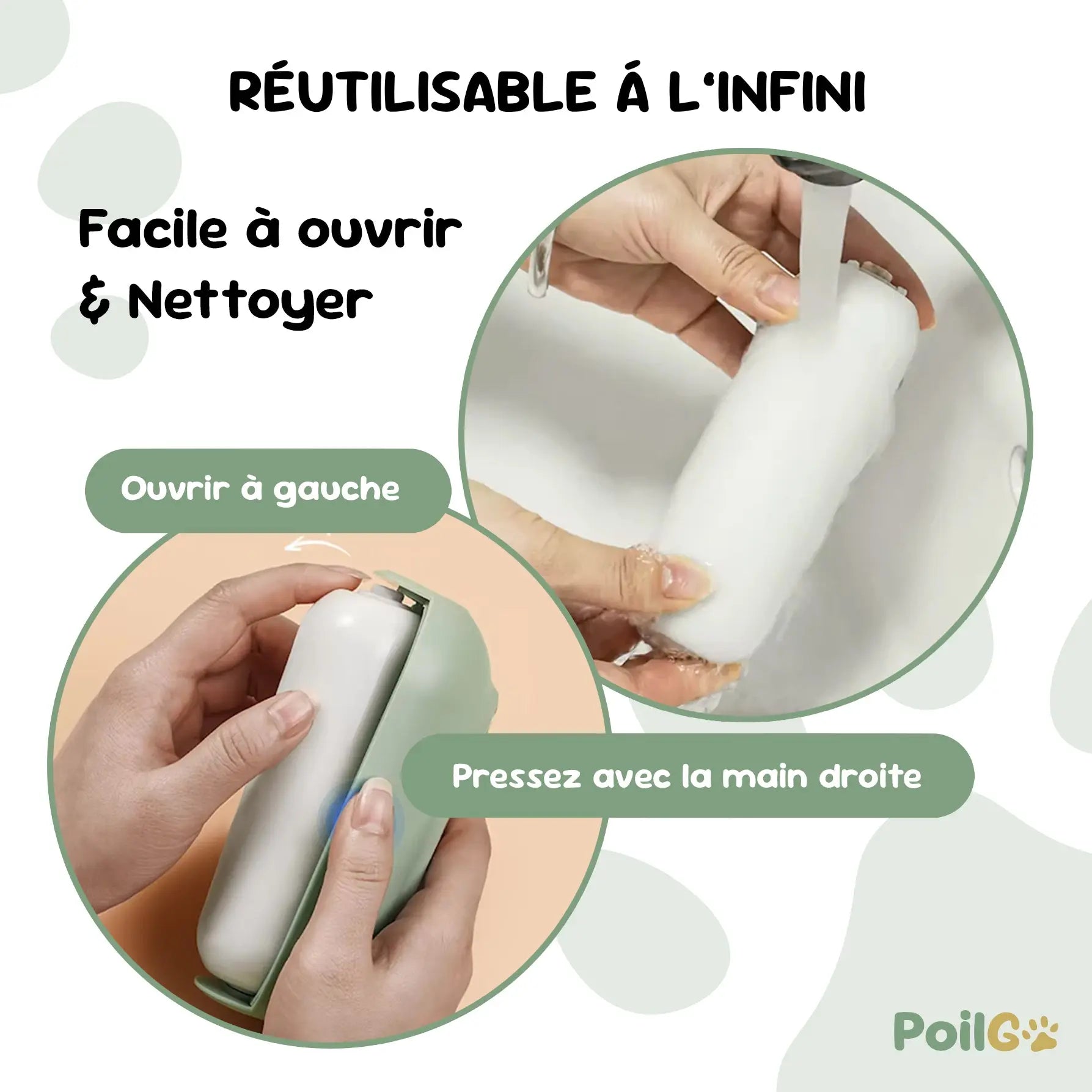 Rouleau Anti-poils et peluches réutilisable XL