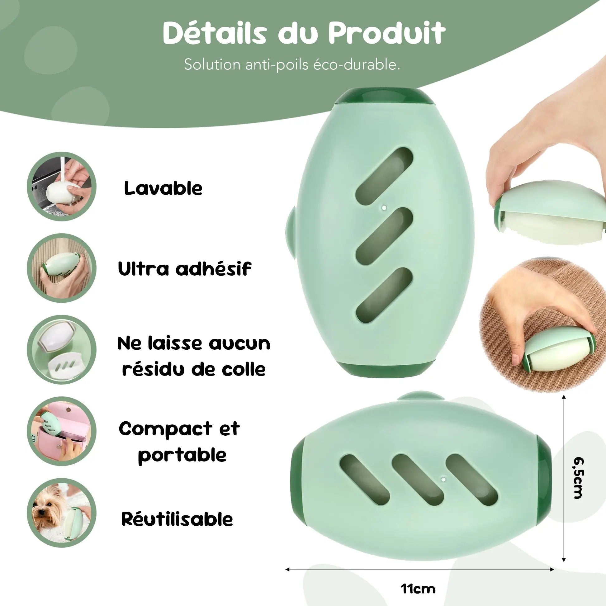 Anti - poils et peluches réutilisable - PoilGo